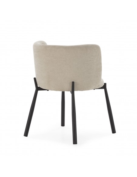 Butaca GINNY Tapizada en Tela con Patas de Metal en negro