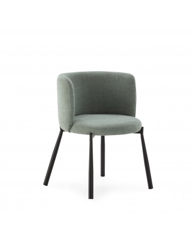 Poltrona GINNY estofada em tecido com pés de...