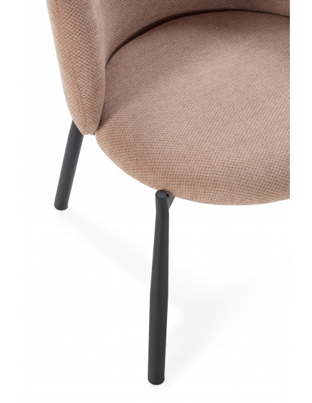 Butaca GINNY Tapizada en Tela con Patas de Metal en negro