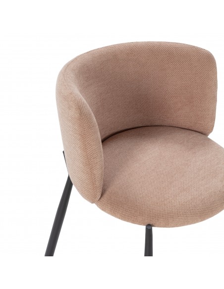 Butaca GINNY Tapizada en Tela con Patas de Metal en negro