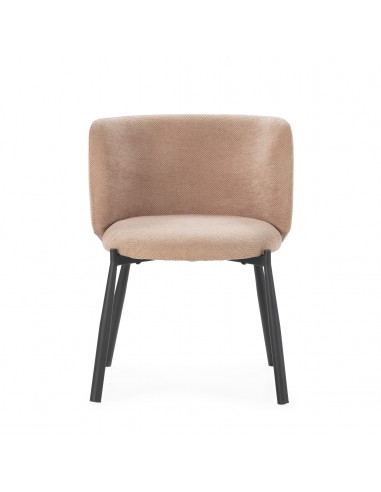 Poltrona GINNY estofada em tecido com pés de...