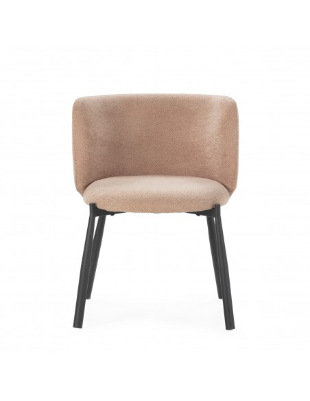 Butaca GINNY Tapizada en Tela con Patas de Metal en negro