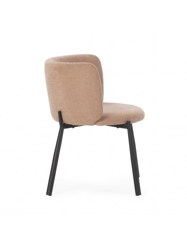 Poltrona GINNY estofada em tecido com pés de...