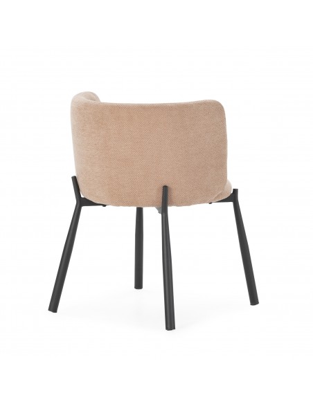 Butaca GINNY Tapizada en Tela con Patas de Metal en negro