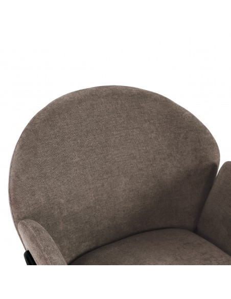 Silla con brazos ASLiN Tapizada en Tela con Patas de Metal