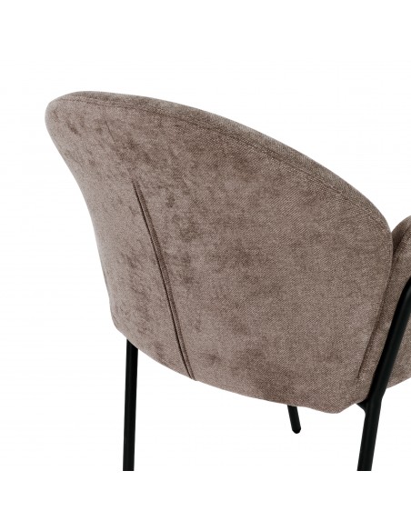 Silla con brazos ASLiN Tapizada en Tela con Patas de Metal