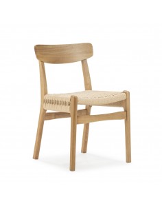 Silla mediterránea BIEL de Madera color roble y Asiento...