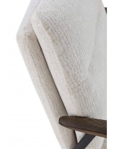 Silla con Reposabrazos DUNIA de diseño contemporáneo, tapizada en Beige