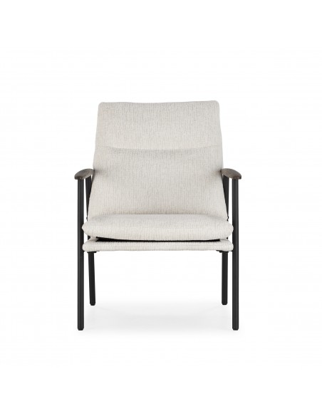 Cadeira com braços DUNIA de design contemporâneo, estofada em bege.