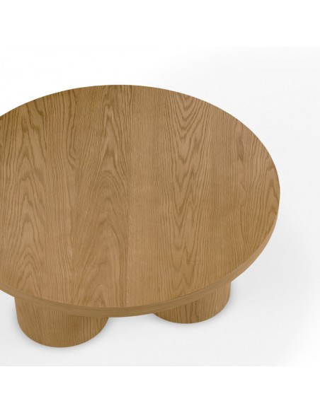 Mesa Centro Redonda de design ARANCHA 100, MDF Carvalho