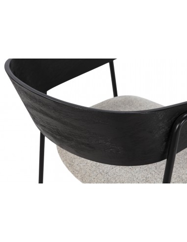 Cadeira de design CORA, tecido bege com encosto...