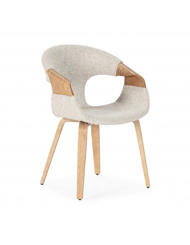 Silla de diseño nórdico ELIF en tela Beige y...
