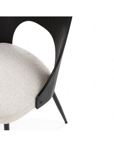 Silla de diseño GILDA, Respaldo madera Negro y...