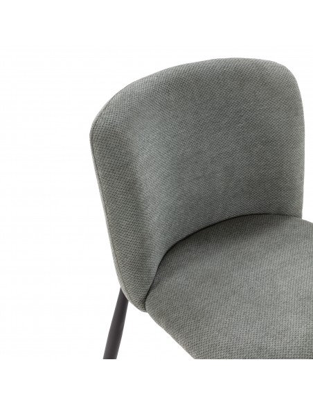 Silla de diseño GINNY Tapizada en Tela con Patas de Metal negro