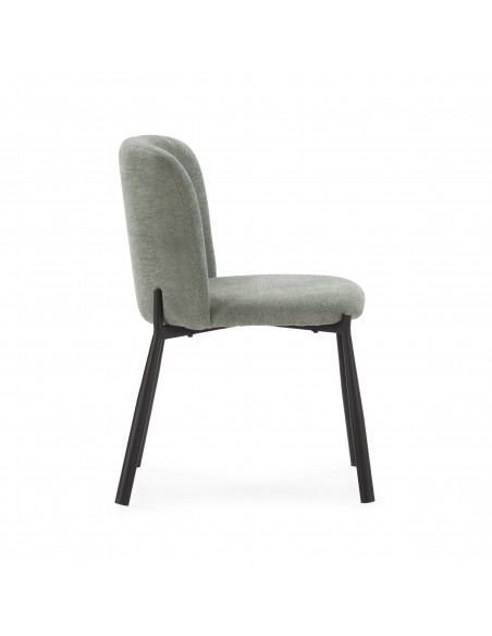 Silla de diseño GINNY Tapizada en Tela con Patas de Metal negro