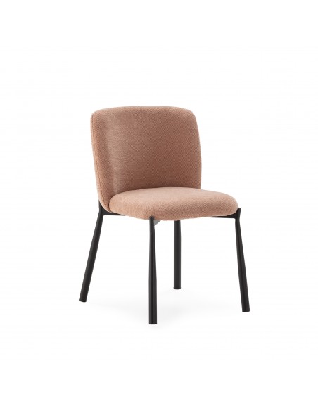 Silla de diseño GINNY Tapizada en Tela con Patas de Metal negro