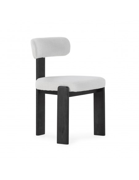 Silla de diseño NADIA en Tejido gris hielo y Estructura en negro