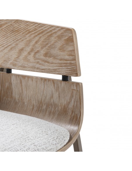 Silla con brazos y respaldo roble envolvente NAIA beige