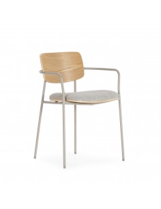 Cadeira de design NOUR com encosto em carvalho e assento...