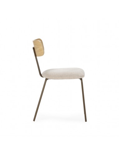 Silla minimalista OLIMPIA beige con respaldo en...