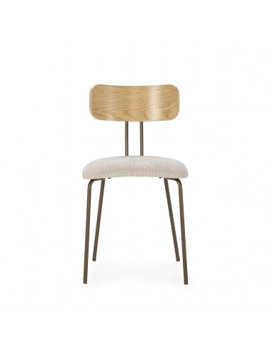 Silla minimalista OLIMPIA beige con respaldo en...