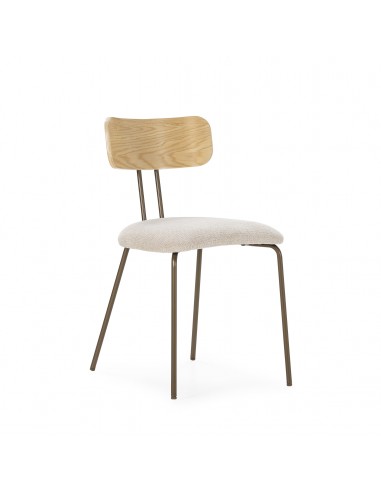 Cadeira minimalista OLIMPIA bege com costas em...