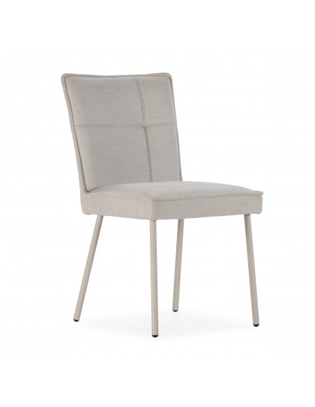 Silla de diseño moderno VESTA, tapizada en tejido con patas en metal