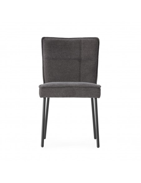 Silla de diseño moderno VESTA, tapizada en tejido con patas en metal