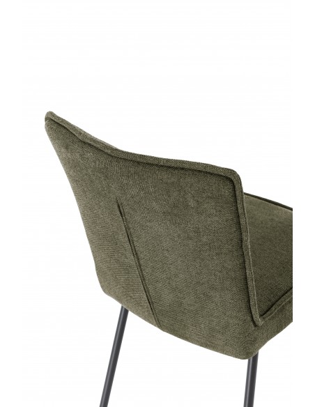 Silla de diseño moderno VESTA, tapizada en tejido con patas en metal