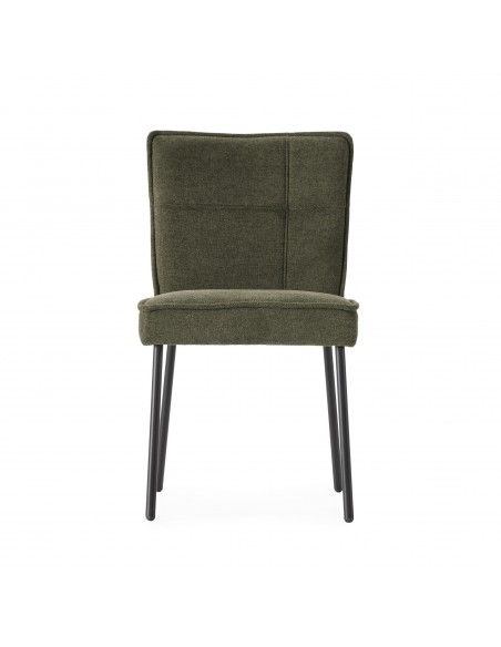 Silla de diseño moderno VESTA, tapizada en tejido con patas en metal