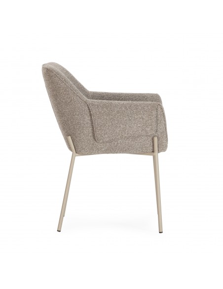 Silla con brazos de diseño SUMA, tapizado en Tela y patas metal