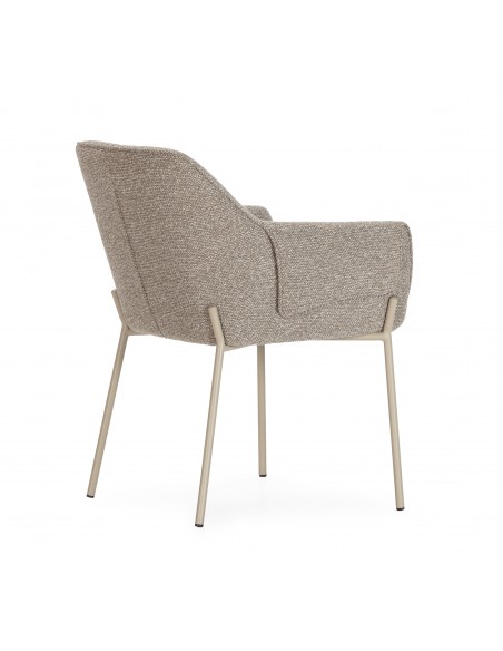 Silla con brazos de diseño SUMA, tapizado en Tela y patas metal