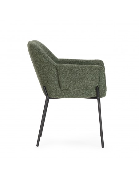 Silla con brazos de diseño SUMA, tapizado en Tela y patas metal