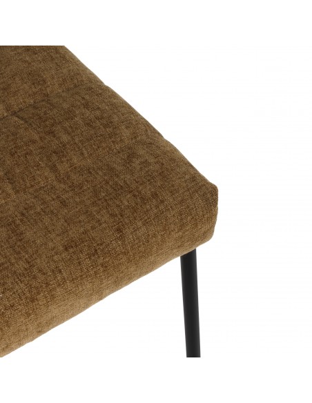 Silla de diseño NAOMI tapizada en tela con patas de metal