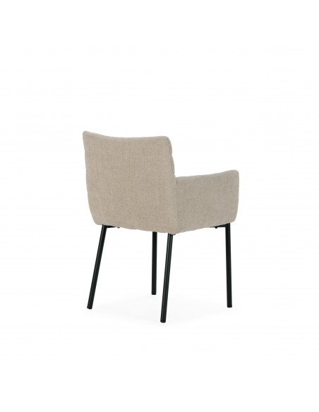 Silla con brazos de diseño NAOMI tapizada y acolchada