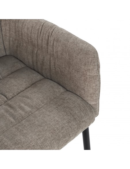 Silla con brazos de diseño NAOMI tapizada y acolchada