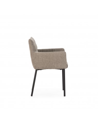 Silla con brazos de diseño NAOMI tapizada y...