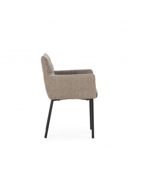 Silla con brazos de diseño NAOMI tapizada y acolchada
