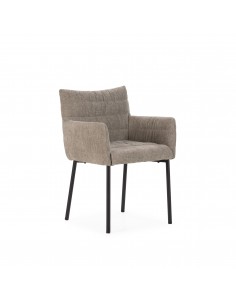 Silla con brazos de diseño NAOMI tapizada y acolchada