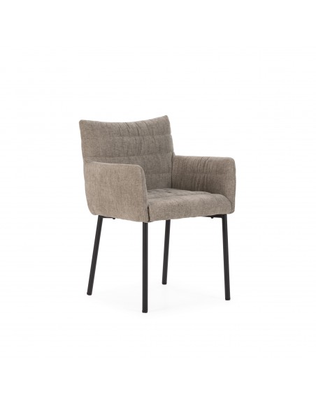 Silla con brazos de diseño NAOMI tapizada y acolchada