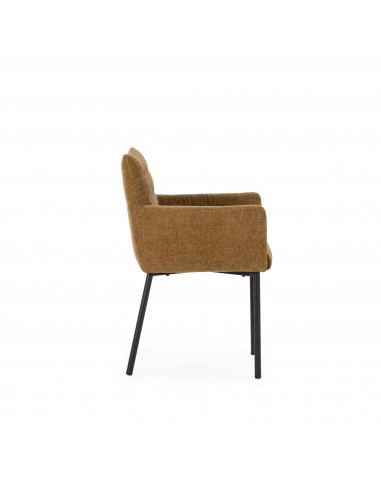 Silla con brazos de diseño NAOMI tapizada y...