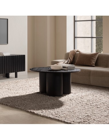 Mesa Centro Redonda LUA 80 Chapa Roble negro