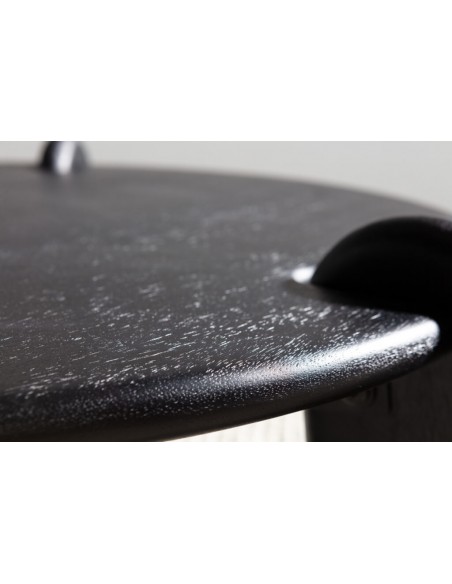 Mesa Centro Redonda de diseño TAMIRA 80, Madera de Mango Negra