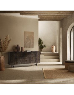 Aparador de diseño étnico KALAI 160 cm, madera de mango... 2