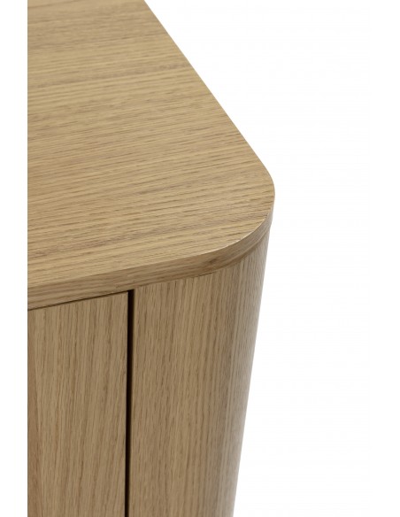 Aparador minimalista PADOC 180, 4 portas, folheado a carvalho.