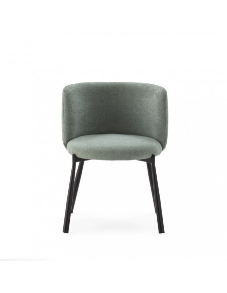 Butaca GINNY Tapizada en Tela con Patas de Metal en negro