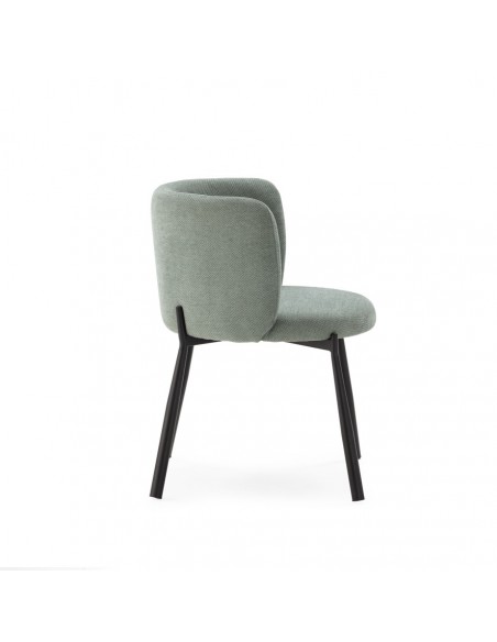 Butaca GINNY Tapizada en Tela con Patas de Metal en negro