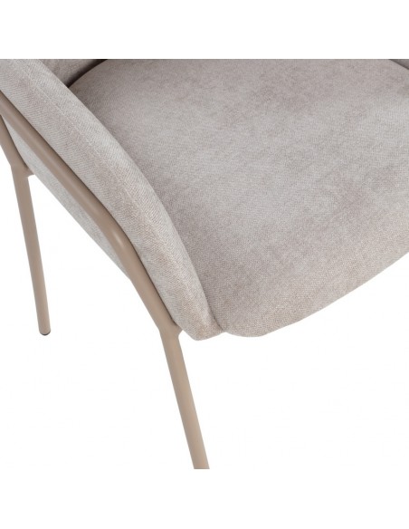 Silla con brazos ASLiN Tapizada en Tela con Patas de Metal