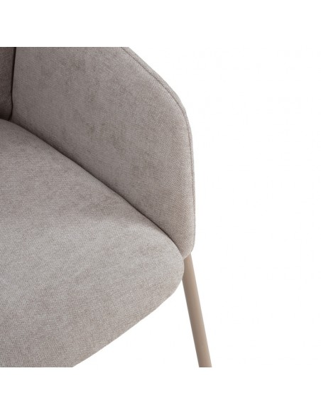 Silla con brazos ASLiN Tapizada en Tela con Patas de Metal