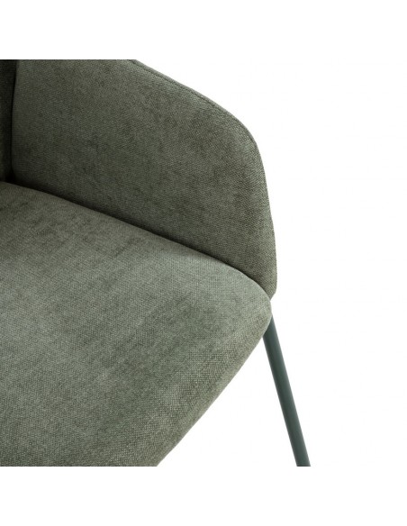 Silla con brazos ASLiN Tapizada en Tela con Patas de Metal